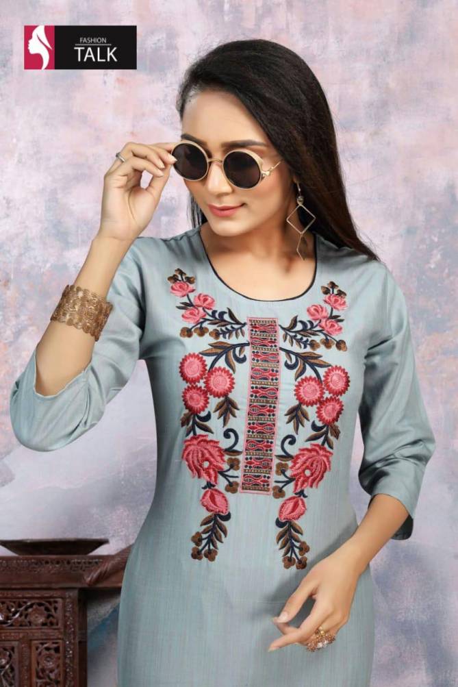 Ft Neha 1 Ethnic Wear Heavy Rayon  Embroidery Latest Fancy  Readymade  Kurti Bottom Collection